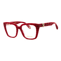 Roberto Cavalli Eyeglasses Square Full Rim, Shiny Red Frame and Clear Demo Lenses Lens VRC106V09EZ