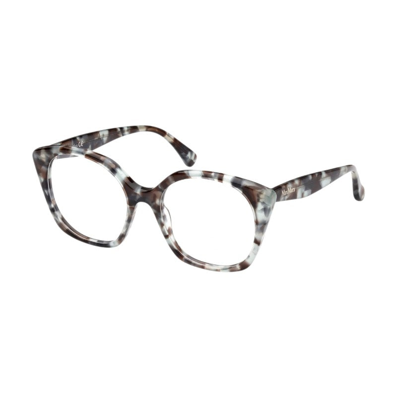 Max Mara Max Mara Eyeglasses Square Full Rim, Shiny Black Frame and Clear Demo Lenses Lens MM5082001