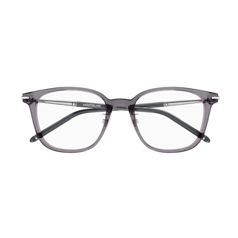 Montblanc Montblanc Eyeglasses Square Full Rim, Shiny Grey Frame and Clear Demo Lens Lens MB0247OK002