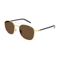 Montblanc Sunglasses Square Full Rim, Gold Frame and Nicotine Lens MB0271S004