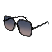Chloe Sunglasses Square Full Rim, Grey Frame and Blue Gradient Lens CH0086S001