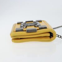 Chanel Boy Brick Flap Bag Lambskin And Plexiglass Yellow Leather Clutche & Pouche Bag (Authentic Pre-Loved)