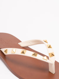 Valentino Garavani Women Rockstud Calfskin Flip-Flops 05Mm
