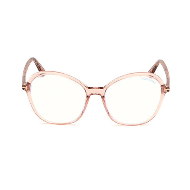 Tom Ford Eyeglasses Cat Eye Full Rim, Shiny Black Frame and Clear Blue Light Block Lens FT5577-B001