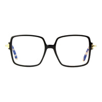Tom Ford Tom Ford Eyeglasses Square Full Rim, Black Frame and Clear/Blue-Light Block Lenses Lens FT5915-B005