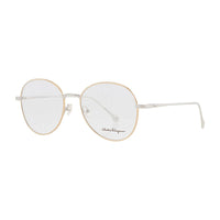 Salvatore Ferragamo Eyeglasses Aviator Full Rim, Gold/Palladium Frame and Clear Demo Lens Lens SF2189724