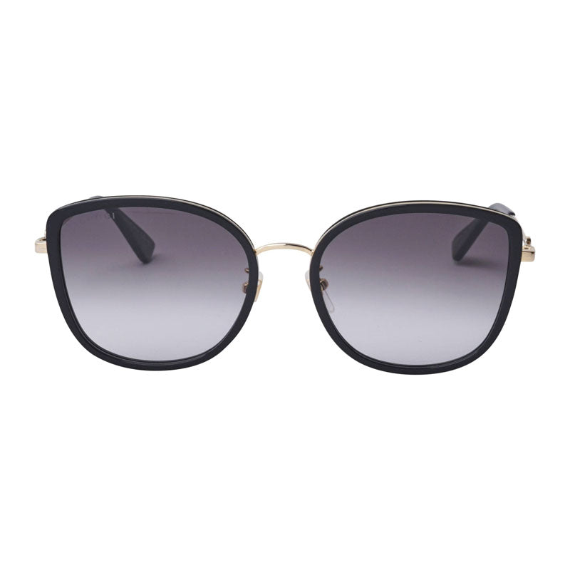 Gucci Sunglasses Square Full Rim, Black Gold Frame and Grey Gradient Lens GG0606SK001