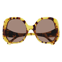 Gucci Sunglasses Square Full Rim, Havana Frame and Brown Lens GG1235S002