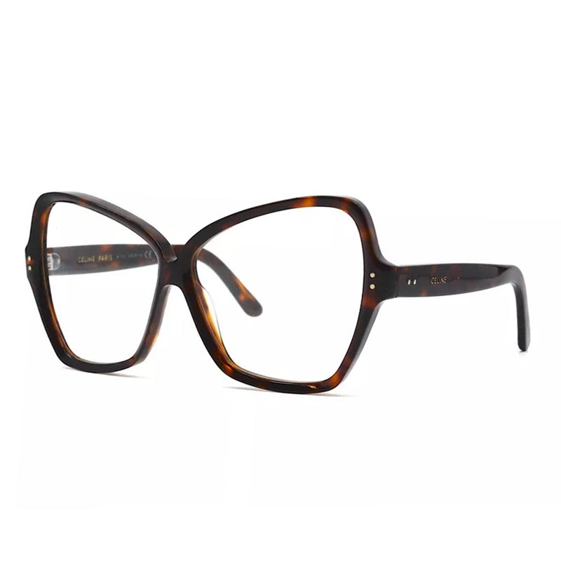 Celine Eyeglasses Butterfly Full Rim, Havana Frame and Clear Demo Lenses Lens CL40064I052