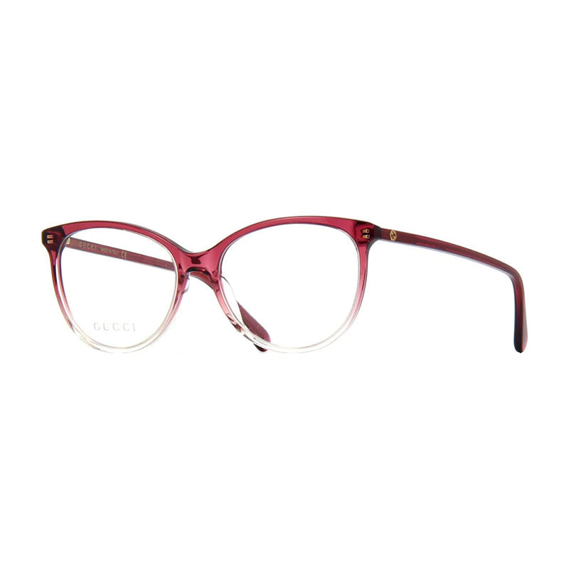 Gucci Eyeglasses Cat Eye Full Rim, Blue Gradient Frame and Clear Demo Lenses Lens GG0550O004