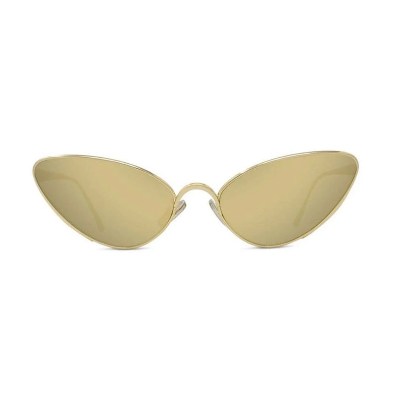 Loewe Loewe Sunglasses Cat Eye Full Rim, Gold Frame and Yellow Gold Mirror Lens LW40179U30G