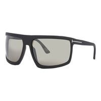 Tom Ford Sunglasses Shield Full Rim, Matte Black Frame and Roviex Mirror Lens FT106602L