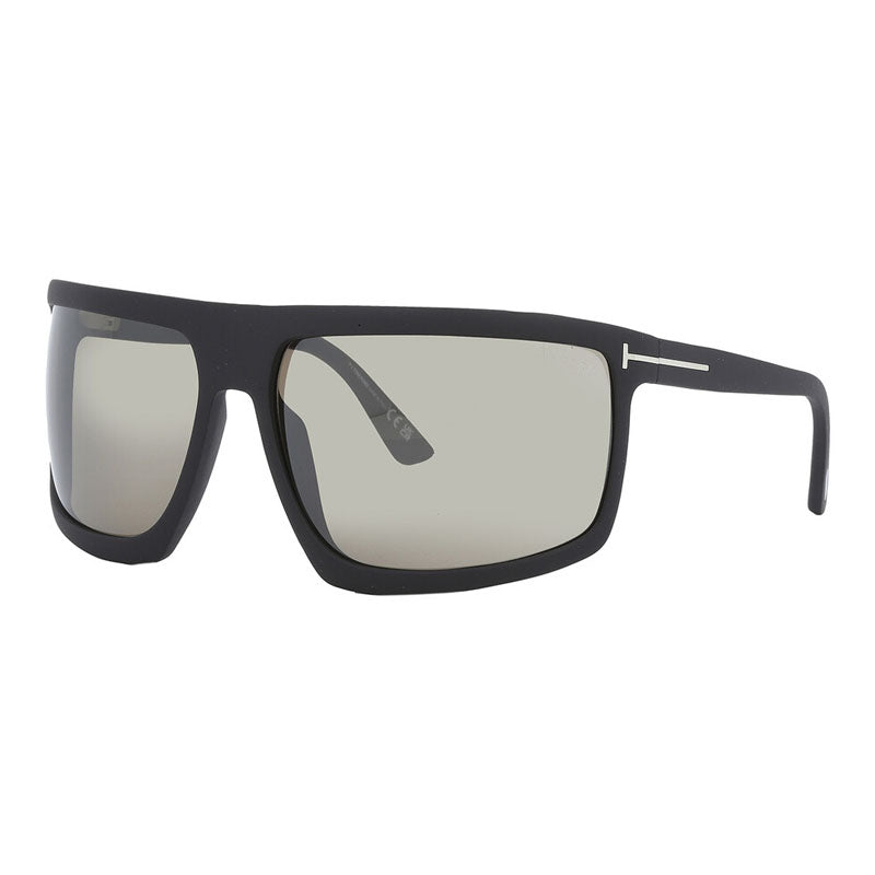 Tom Ford Sunglasses Shield Full Rim, Matte Black Frame and Roviex Mirror Lens FT106602L