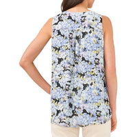 Womens Floral Print V-Neck Blouse