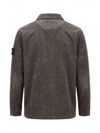 Stone Island Men Corduroy Garment Dyed `Terra` Shirt