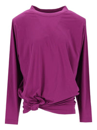 Balenciaga Women Long-Sleeve T-Shirt With Pleat Detail