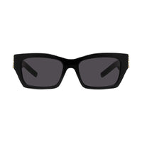Givenchy Sunglasses Rectangle Full Rim, Shiny Black and Studs Frame and Grey Lens GV40077I01A