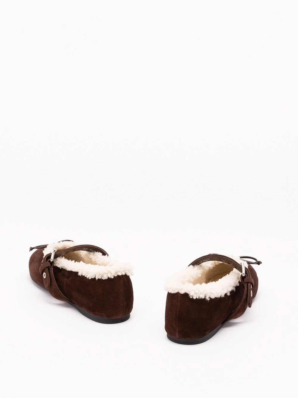 Miu Miu Women Suede And Shearling Ballerinas
