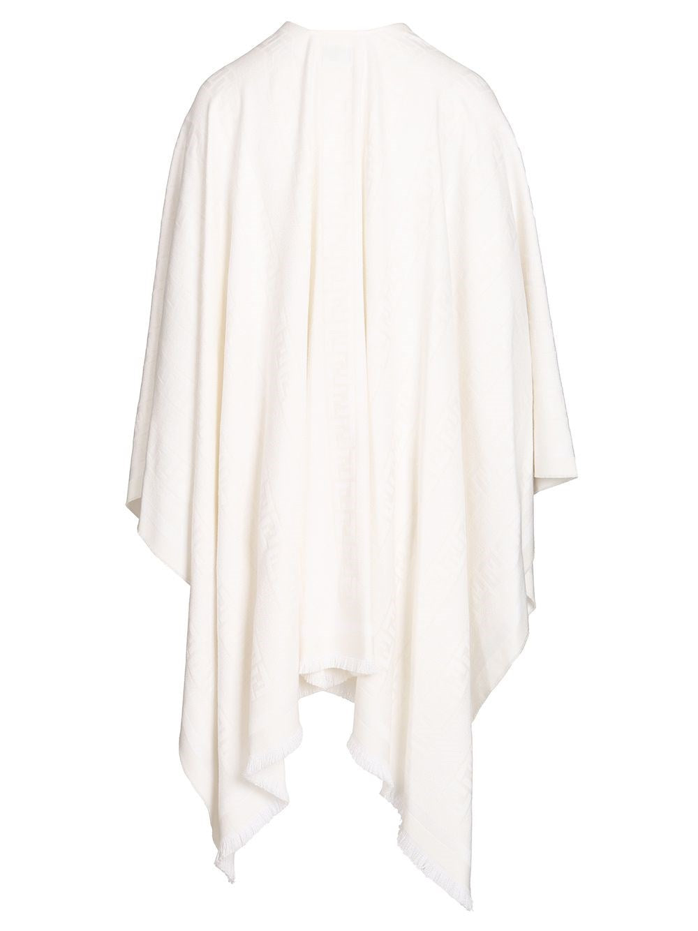 Fendi Women Ff Ivory Wool And Silk Poncho