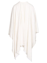 Fendi Women Ff Ivory Wool And Silk Poncho