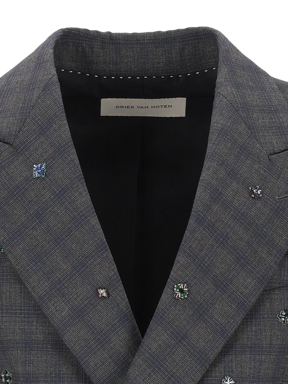 Dries Van Noten Men Embroidered Wool Blazer