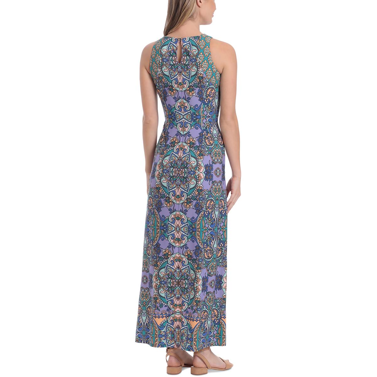 Womens Sleeveless Paisley Maxi Dress