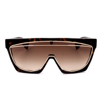Loewe Sunglasses Shield Full Rim, Dark Havana/Gold Frame and Gradient Brown Lens LW40012F52F
