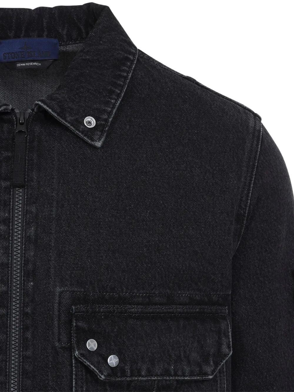 Stone Island Men `Black Grainy Wash` Shirt