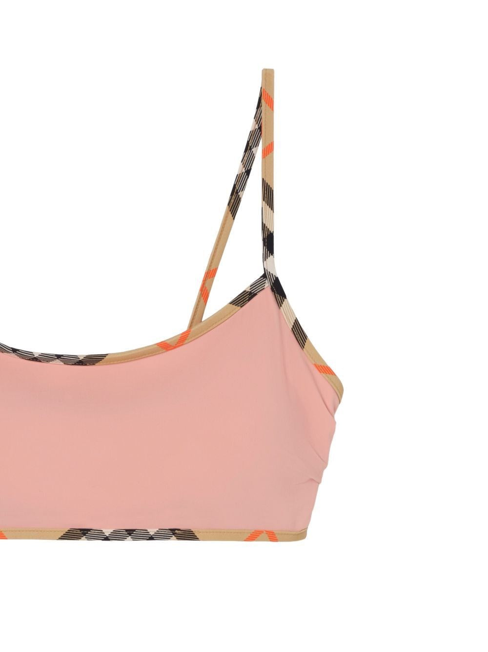 Burberry Women Bikini Top With Checked Edges