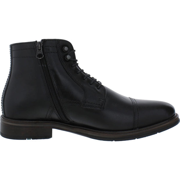 Mens Leather Oxford Ankle Boots