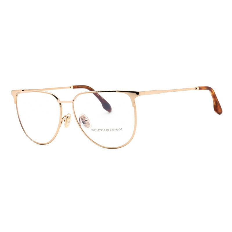 Victoria Beckham Eyeglasses Oval Full Rim, Gold Frame and Clear Demo Lenses Lens VB2121714