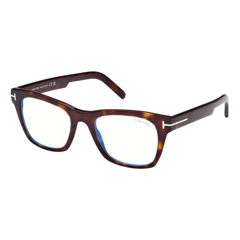Tom Ford Eyeglasses Square Full Rim, Black Frame and Clear Blue Light Block Lens FT5886-B001