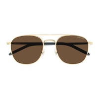 Montblanc Sunglasses Square Full Rim, Gold Frame and Nicotine Lens MB0271S004