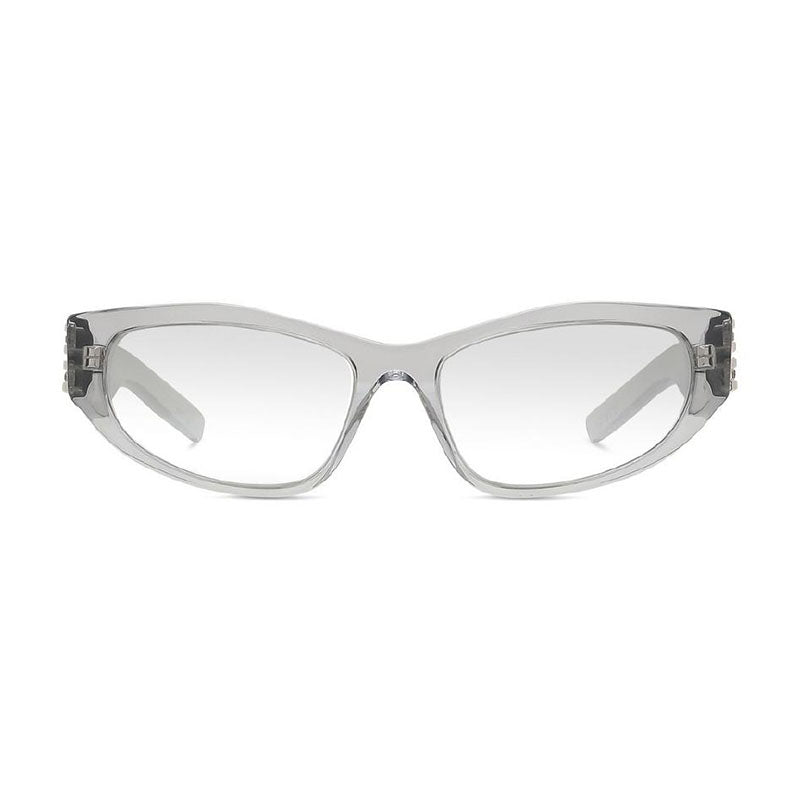 Givenchy Sunglasses Cat Eye Full Rim, Shiny Black/Gold with Studs Frame and Grey Lens GV40078I01A