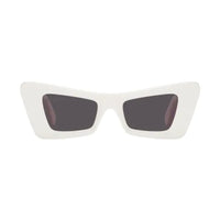 Off-White Sunglasses Cat Eye Full Rim, White Frame and Grey Lens OERI027ACCRA0107