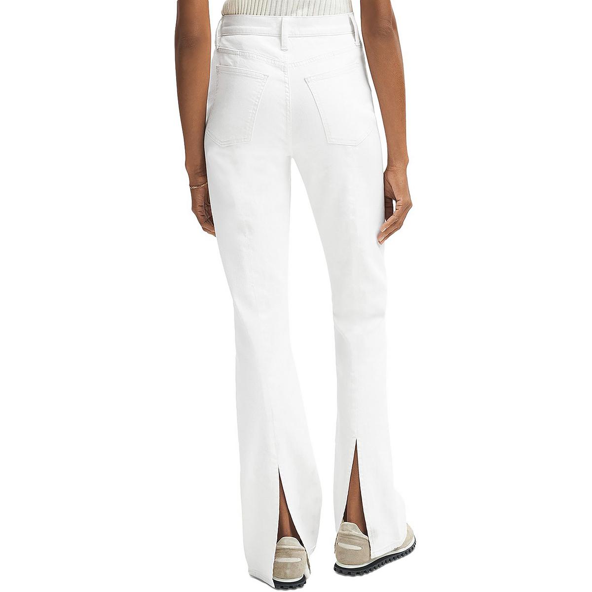 Womens Linen High Rise Bootcut Jeans
