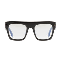 Tom Ford Tom Ford Eyeglasses Square Full Rim, Shiny Black Frame and Clear/Blue-Light Block Lenses Lens FT0847001