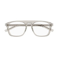 Saint Laurent Eyeglasses Square Full Rim, Shiny Beige Frame and Clear Demo Lenses Lens SL157005