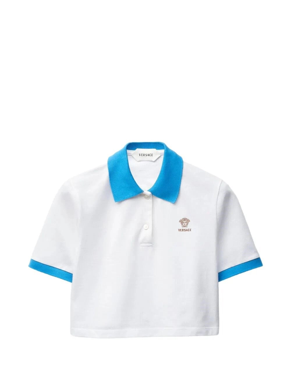 Versace Women Polo Piquet With Logo And Medusa Embroidery