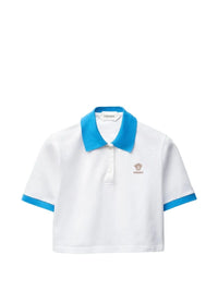 Versace Women Polo Piquet With Logo And Medusa Embroidery