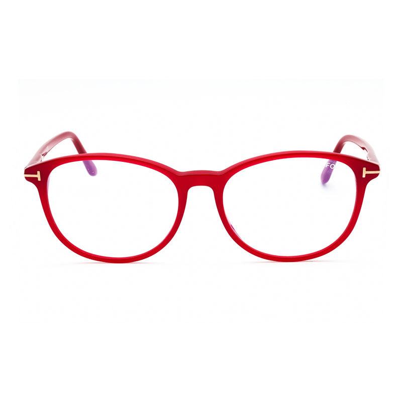 Tom Ford Eyeglasses Square Full Rim, Shiny Pink Frame and Clear Blue Light Block Lens FT5810-B072
