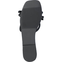 Womens Faux Leather Slip On Flatform Sandals