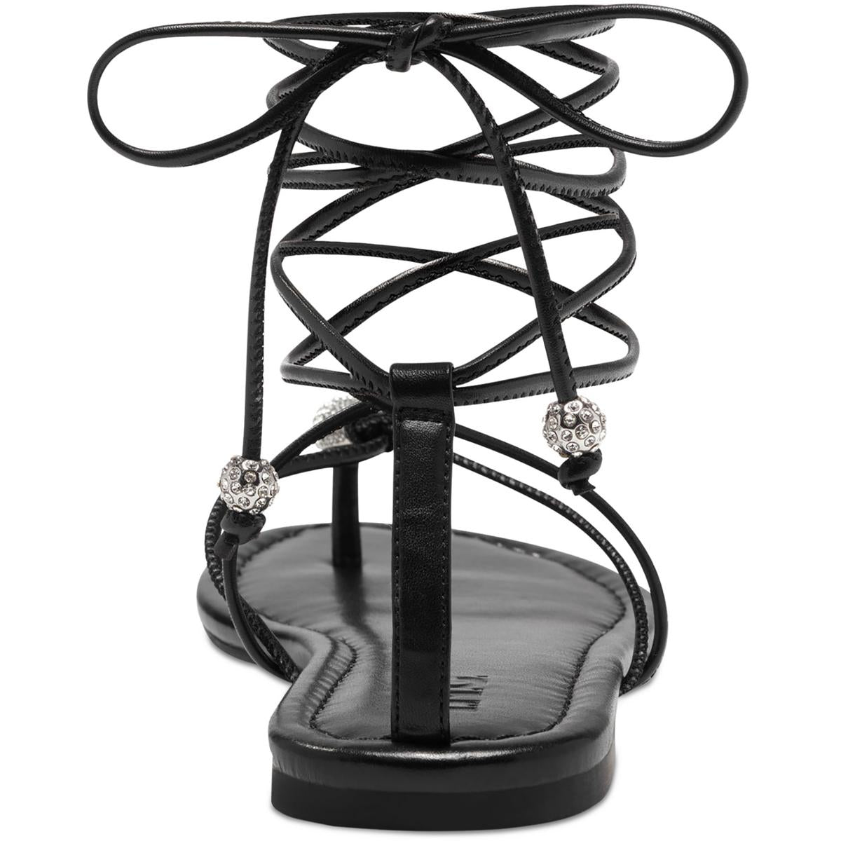 Amille Womens Faux Leather Ankle Tie Strappy Sandals