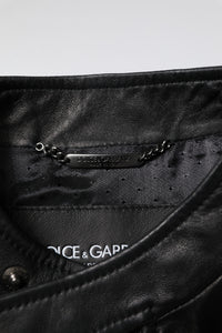 Dolce & Gabbana Dolce & Gabbana Black Sheep Leather Biker Full Zip Men's Jacket