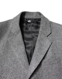 Dolce & Gabbana Dolce & Gabbana Gray Wool Single Breasted Trench Coat Men's Jacket