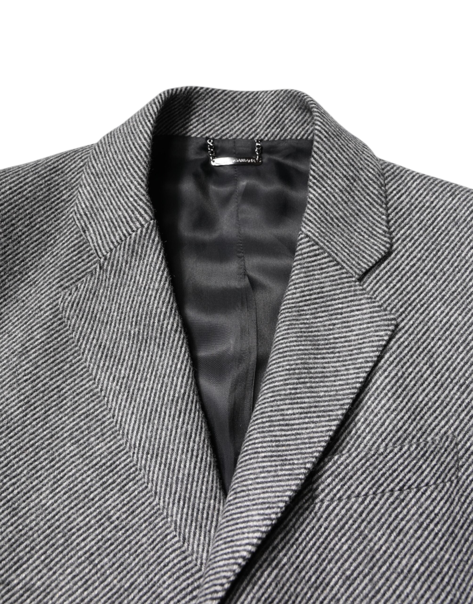 Dolce & Gabbana Dolce & Gabbana Gray Wool Single Breasted Trench Coat Men's Jacket
