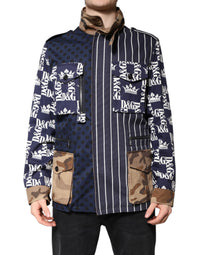 Dolce & Gabbana Dolce & Gabbana Multicolor Cotton Logo Patchwork Coat Men's Jacket