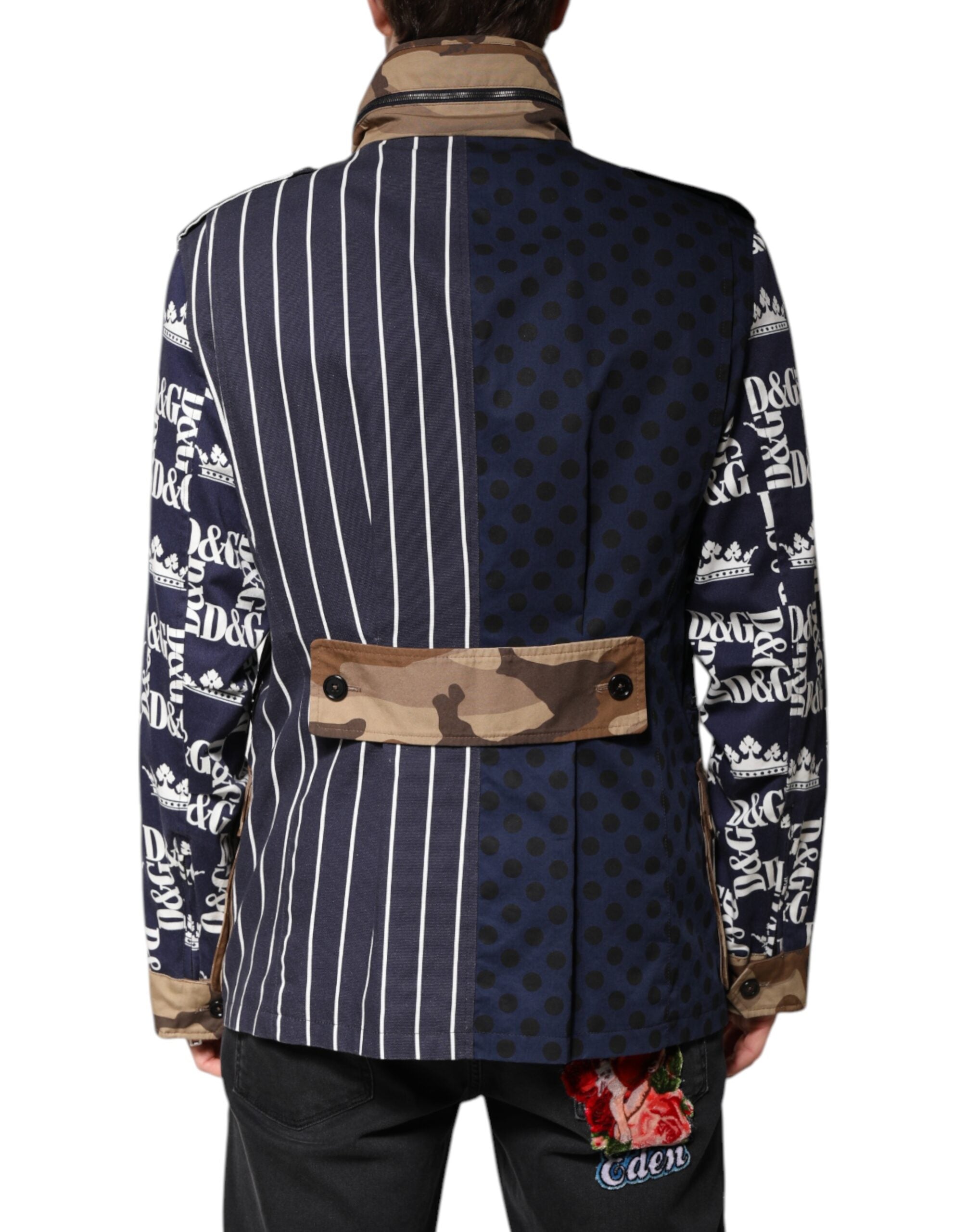 Dolce & Gabbana Dolce & Gabbana Multicolor Cotton Logo Patchwork Coat Men's Jacket