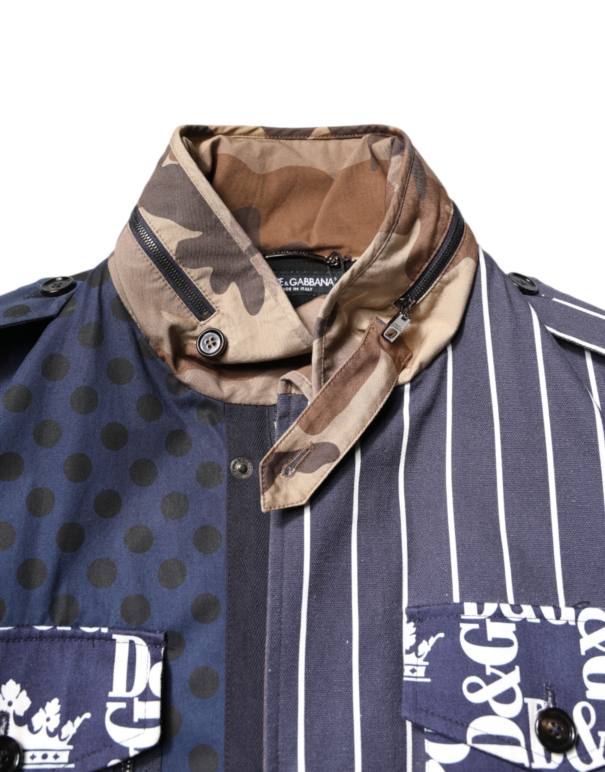 Dolce & Gabbana Dolce & Gabbana Multicolor Cotton Logo Patchwork Coat Men's Jacket