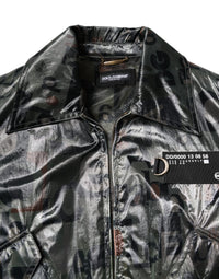 Dolce & Gabbana Dolce & Gabbana Green DG Logo Print Bomber Full Zip Men's Jacket